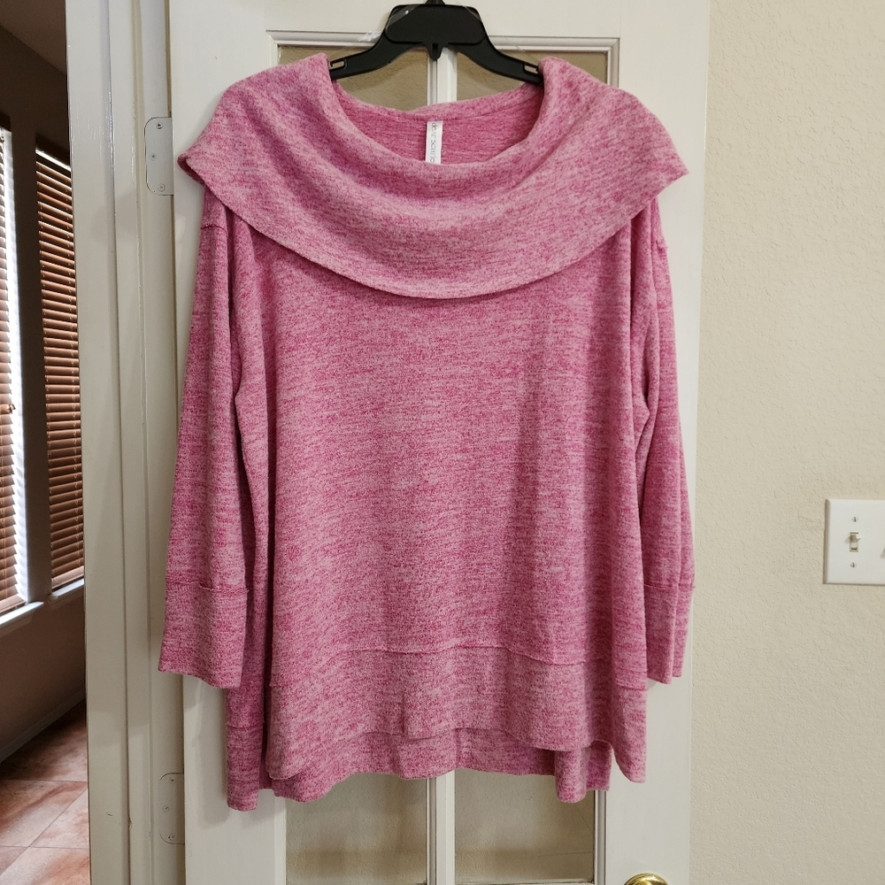 Dear Scarlett Lounge Set Plus 2X Pink Cowl Neck Buttery Soft Travel Loungewear - Picture 3 of 16